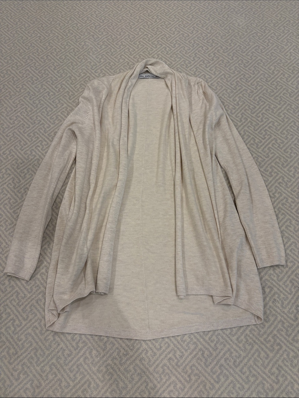 Zara Open-Front Lightweight Women's Sweater Cardigan - Cream